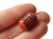 6 18mm Vintage Painted Peruvian Clay Beads - Orange and Purple Tube Beads